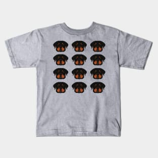 Rottweiler Dog Face Pattern Kids T-Shirt